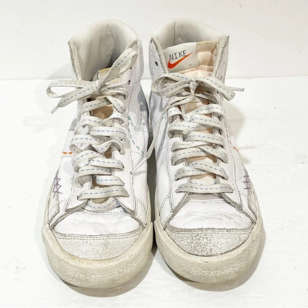 Nike Size 8 Blazer Mid 77 DX2350-100 White Leather Sneaker‎